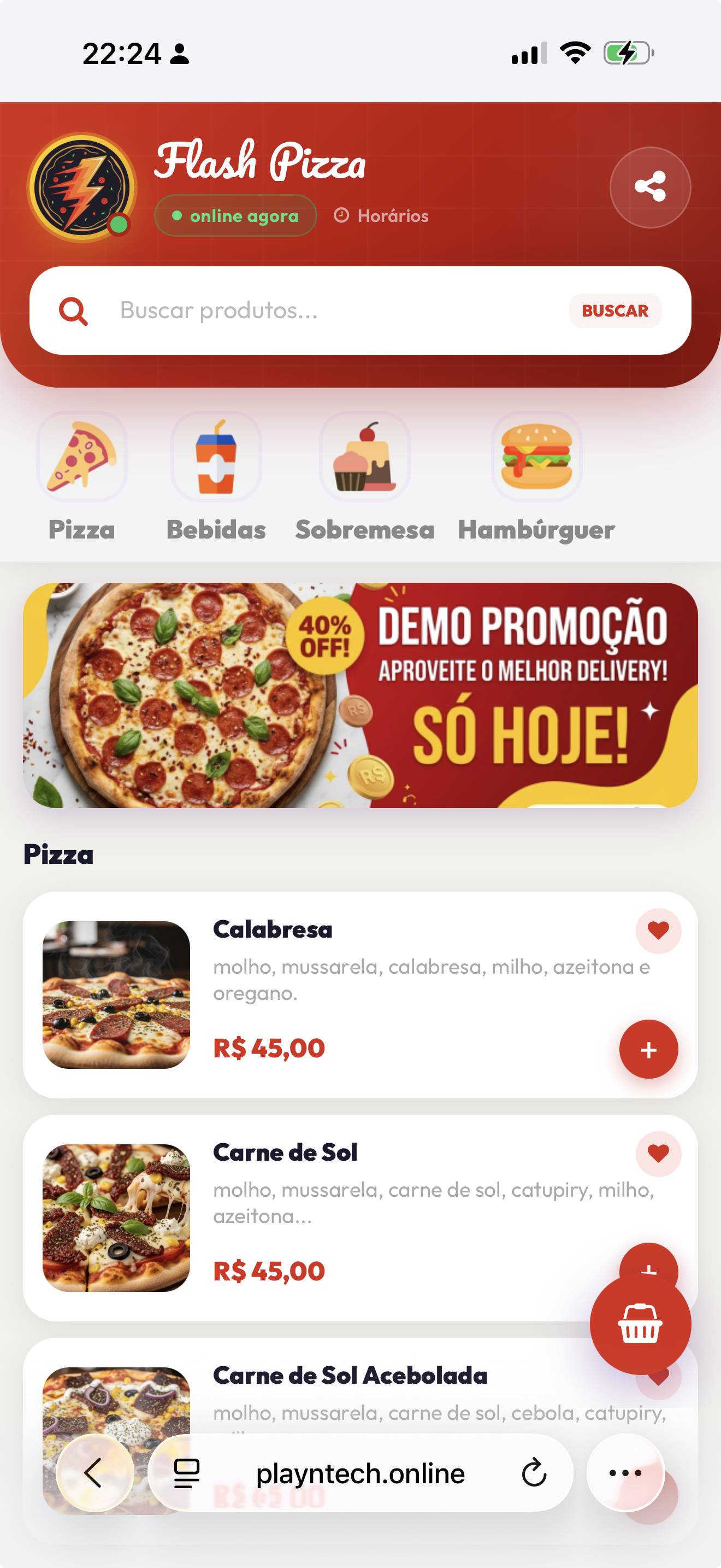 Cardápio Digital Flash Pizza